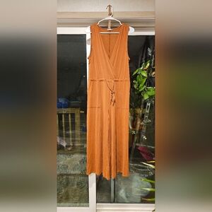 Mystree Terracotta Sleeveless Jumpsuit